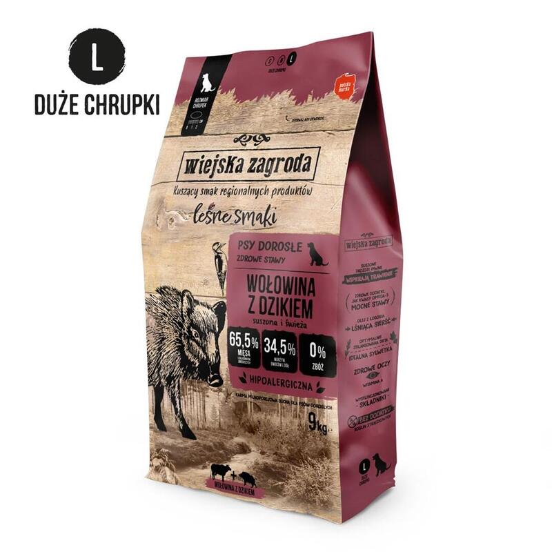 Wiejska Zagroda Beef With Wild Boar L Dry Dog Food 9kg
