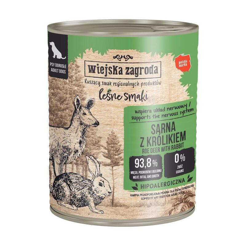 Wiejska Zagroda Comida Húmeda Para Perro Sabores De Bosque Corzo Y Conejo (Adulto) 800g (6 Piezas/Paquete)