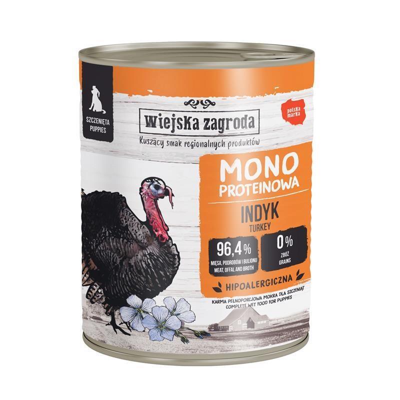 Wiejska Zagroda Monoprotein Turkey (Puppy) - Comida Húmeda Para Perros - 800g