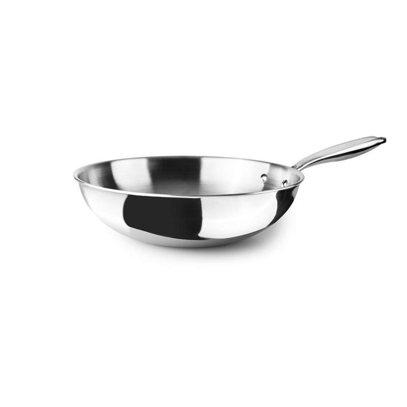Wok Triply Natural (Inox/Alum/Inox) Ø30 Cm