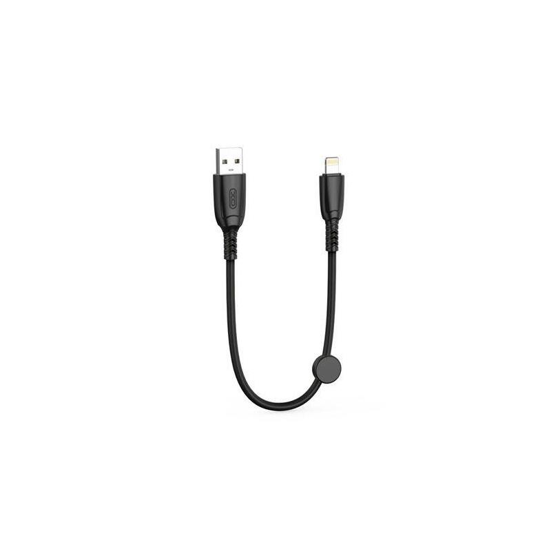 Xo Cable Nb247 Carga Rapida Usb - Lightning - 6a - 25cm Con Clip - Color Negro