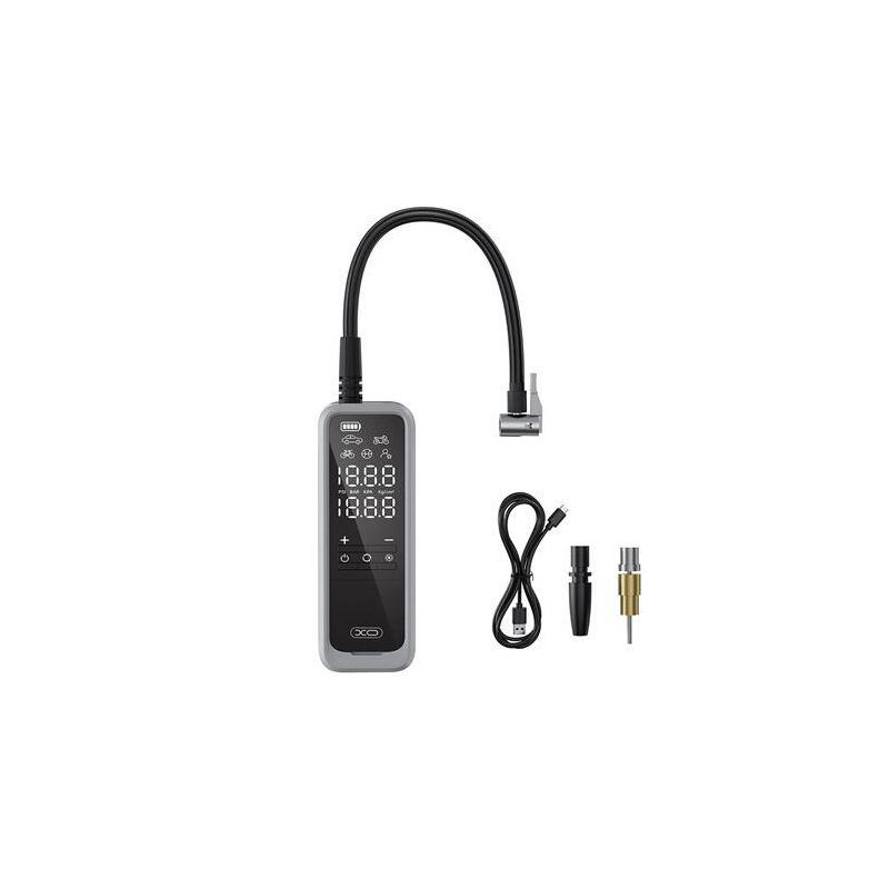 Xo Cz018 Inflador De Aire Portatil - Pantalla Lcd - 3 Bocas - Powerbank 5000mah - Linterna