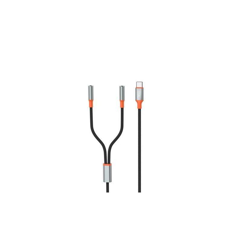Xo Divisor De Audio Estereo Bidireccional - Ideal Para Usar 2 Auriculares A La Vez - Cable 1m - Negro