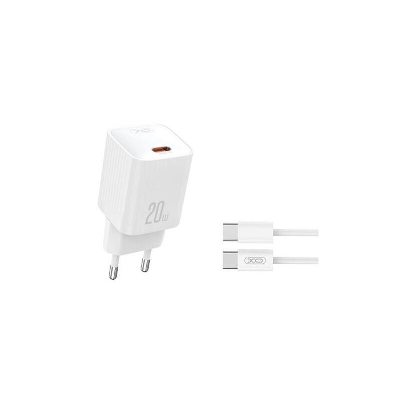 Xo L146 Cargador De Corriente 20w - Usb-C - Pd 3.0 Y Qc 3.0 - Incluye Cable Usb-C - Blanco