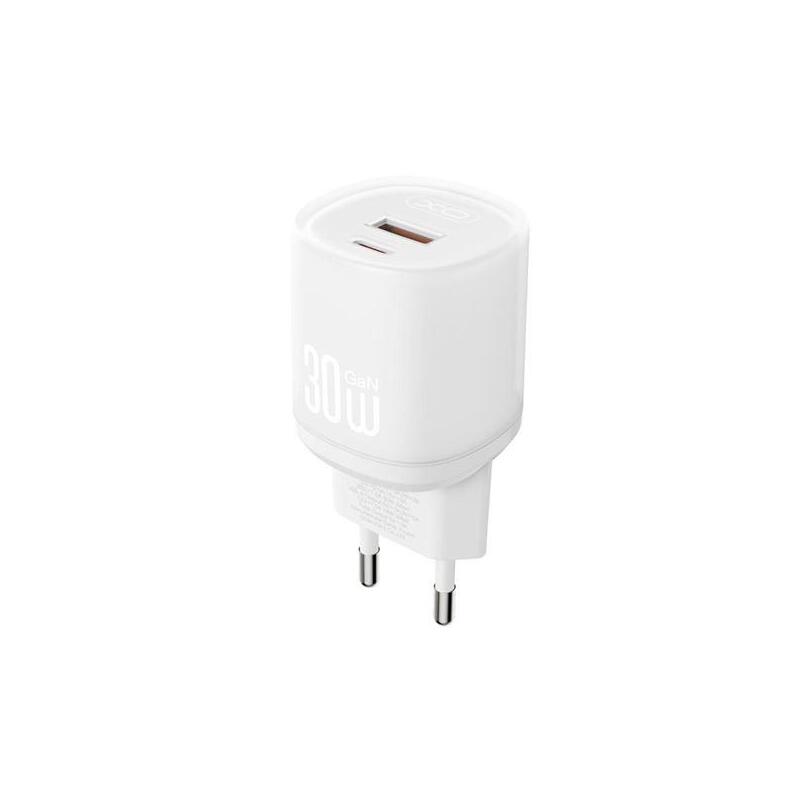 Xo L151 Cargador De Corriente 30w - Usb-A Y Usb-C - Gan - Blanco
