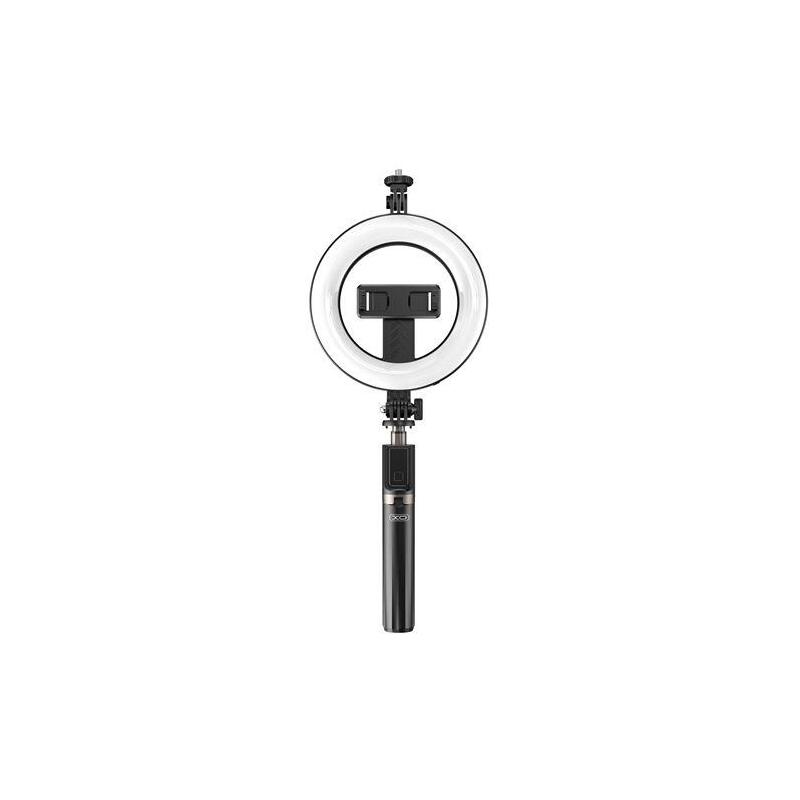 Xo Tripode + Palo Selfie Bluetooth + Luz Ss12 - Color Negro