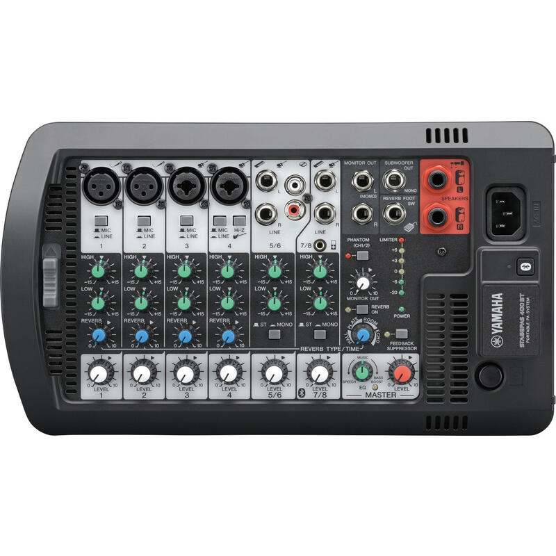 Yamaha Stagepas 400bt 400 W Yamaha Stagepas400bt Sistema De Pa Portátil 2 Altavoces Y Mesa Autoamplificada De 200+200w, 8 Canales (4mono+2st) Ecualizacion De 2 Bandas, Nueva Reverb, Eq Master, Supresor De Feedback Y Entrada De Audio En Stre