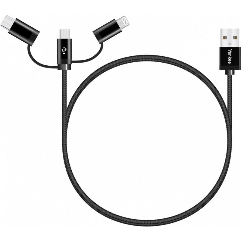 Yenkee Ycu 400 Bk Cable Usb-Usb 3w1 1m