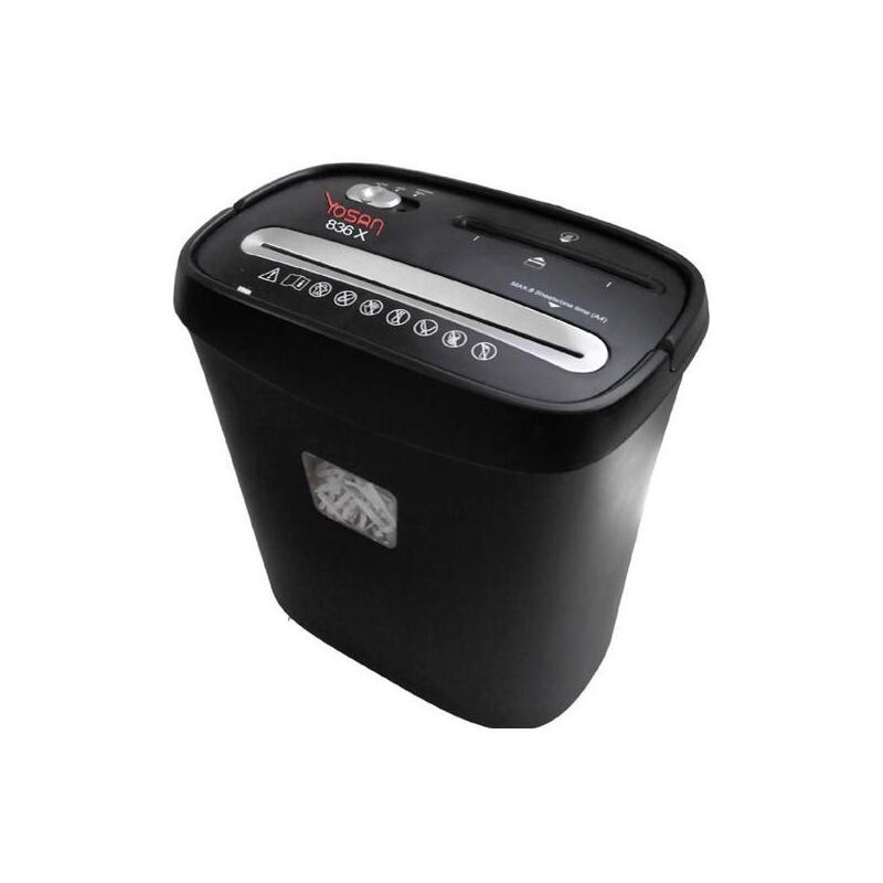 Yosan Destructora 836x Partículas 4x38 Mm Hasta 8 Hojas Negro