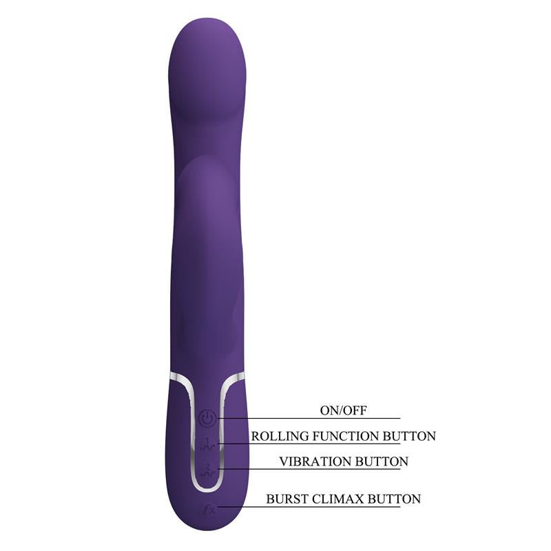 Pretty Love - Zalin Vibrador Rabbit Perlas 4 En 1 Morado