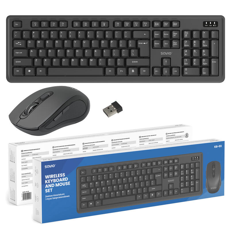 Zestaw Klawiatura I Mysz Bezprzewodowa Kb-03
