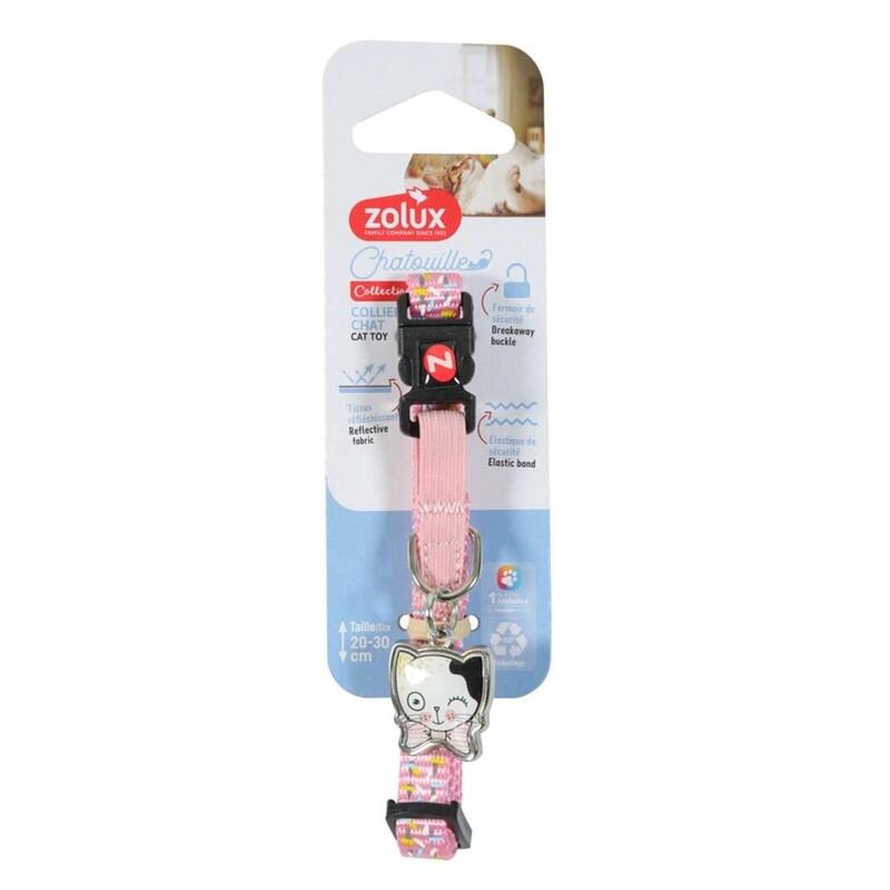 Collar Para Gato Zolux Con Colgante Gato Chatouille Rosa