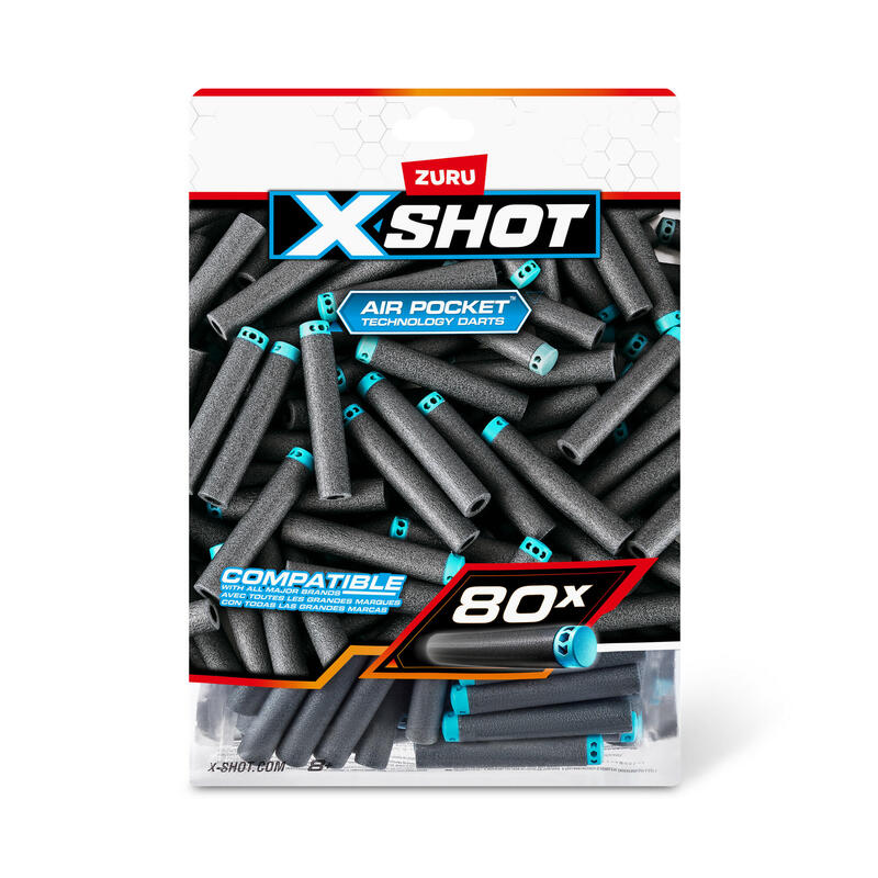Zuru X-Shot Excel - Paquete De Recarga De 80 Dardos, Lanzador De Dardos 36589