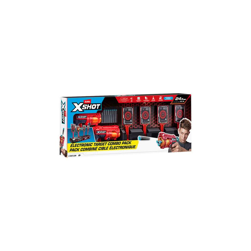 Zuru Xshot Interactive Target & Fury 4 Paquete De 2, Dart Blaster 36840