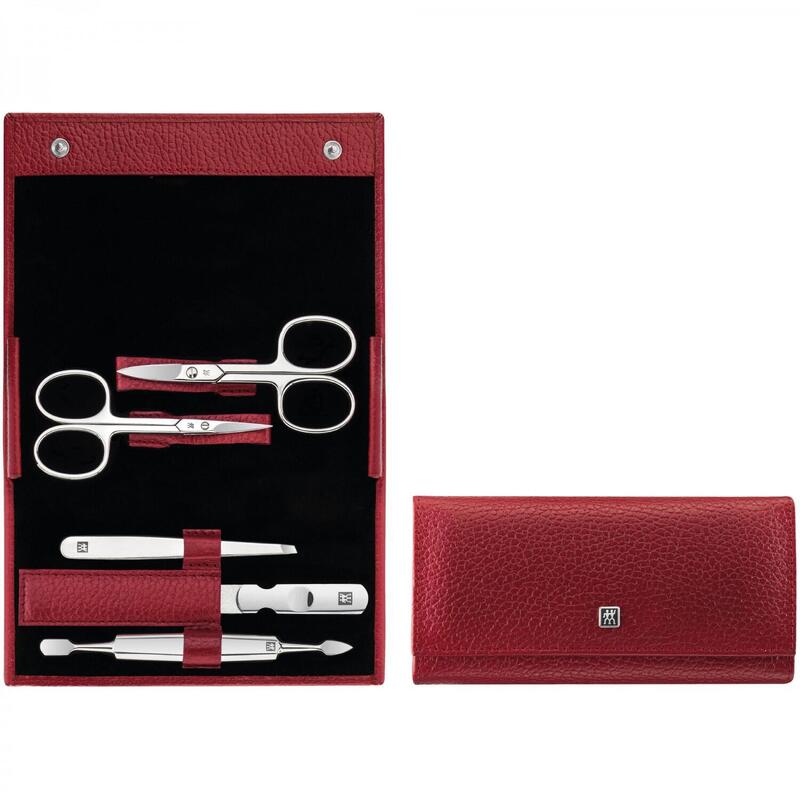Zwilling Zestaw Do Manicure Czerwone Skórzane Etui, 5 Elementów