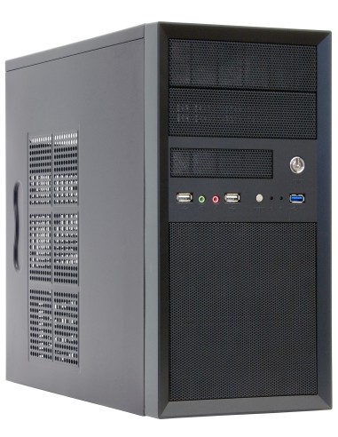 Caja Pc Chieftec Ct-01b-op Mini Tower Negro Mesh Ext 2x 5.25in/1x 3.5in Int 2x 3.5in/1x 2.5in 1xusb3 2xusb2 Mic-in Audio-out