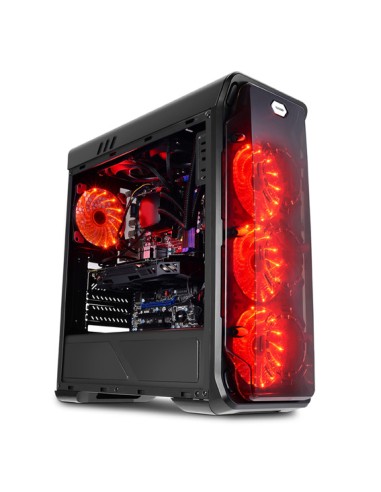 Caja Pc Lc-power Gaming 988b - Red Typhoon, Midi Tower, Pc, Metal, Negro, Atx,micro Atx,mini-itx, Juego