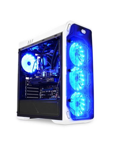 Caja Pc Lc-power Gaming 988w - Blue Typhoon, Midi Tower, Pc, Metal, Blanco, Atx,micro Atx,mini-itx, Juego