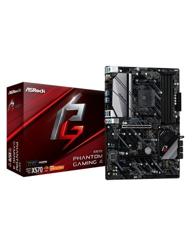 Placa Base Asrock X570 Phantom Gaming 4 Atx, 4xd4 2933 Sata3 Usb3