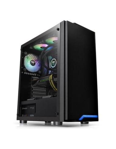 Caja Pc Thermaltake Torre Atx H100 Tg Negro 1 Ven 120mm Incluido/1xcristal Templado Ca-1l4-00m1wn-02