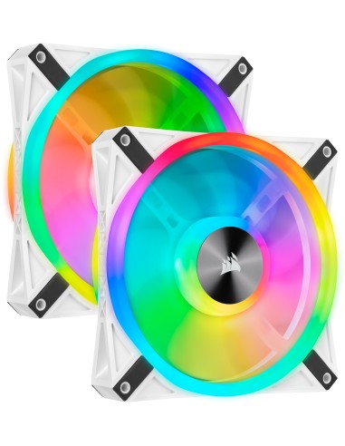 Case Acc Fan 12cm Corsair Ql140wh Rgb 2pcs Rgb Pwm 1250rpm 50,2cfm 26dba 4pin Dual Pack White