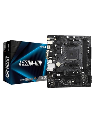 Placa Base Asrock A520m-hdv Amd Am4 2ddr4 Hdmi Pcie3.0 Sata3 Usb3.2 Matx