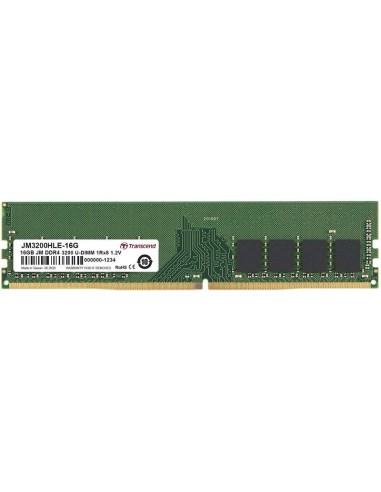 Memoria Ram Transcend Jetram 16gb Ddr4 3200mhz U-dimm 1rx8 2gx8 Cl22 1.2v