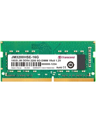 Memoria Ram Transcend Jetram 16gb Ddr4 3200mhz So-dimm 1rx8 2gx8 Cl22 1.2v