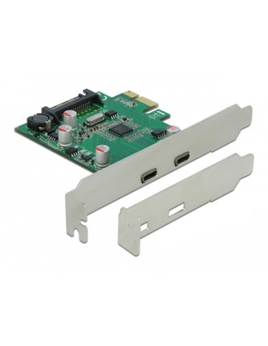 Tarjeta Delock Pci Express X1 Para 2 Tomas Usb Externas (usb 3.2 Gen 1) Type-c 