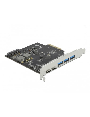 Delock Tarjeta Pci Express X4 A 2 X Usb Tipo-c + 3 X Usb Typ-a