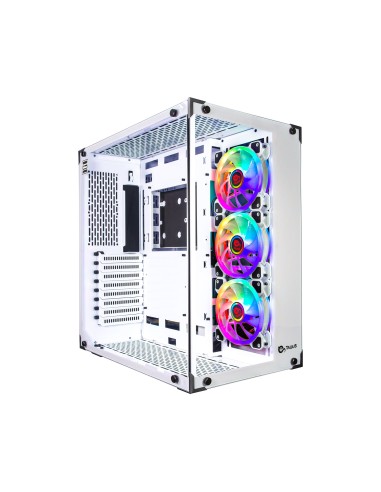 Caja Pc Talius Atx Gaming Cronos Blanca Rgb Cristal Templado Usb 3.0