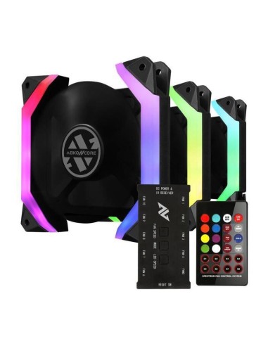 Kit 3 Ventiladores Abkoncore Spider Spectrum Sync 12cm Remote Kit