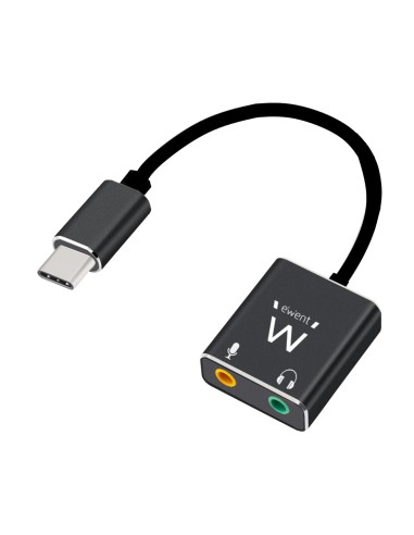 Ewent Ec1645 Tarjeta De Audio Usb Ewent Tarjeta De Sonido Usb Tipo C Con 2 Jack De 3,5 Mm