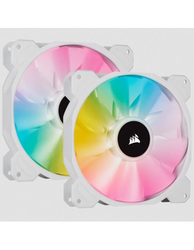 Ventilador Led Corsair Sp140 Rgb Elite Blanco De 140 Mm Rgb Con Paquete Doble Airguide