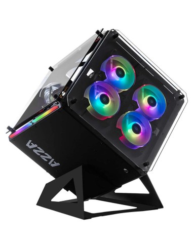 Caja Pc Azza Gaming Cube Atx 802f (b/win) 5xrgb Vidrio Templado