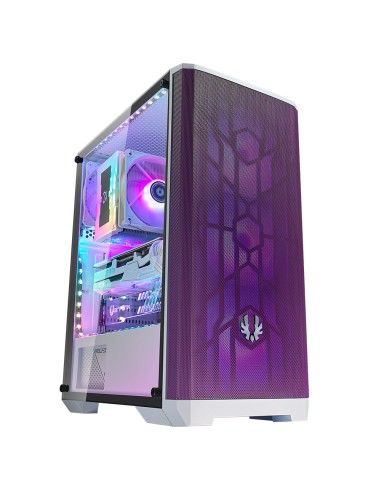 Caja Pc Atx Semitorre Bitfenix Nova Mesh Se Tg 4argb Ventana Rgb Blanca Morada