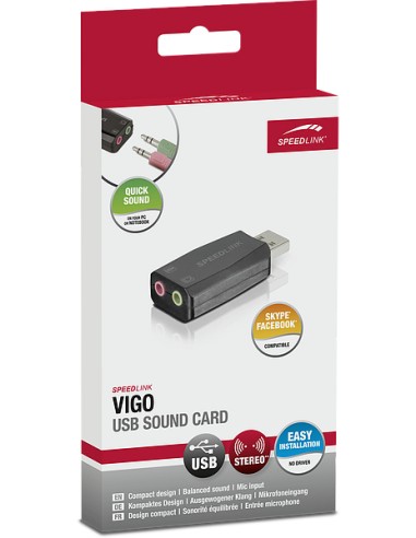 Speedlink Vigo - Tarjeta De Sonido Usb    Negro