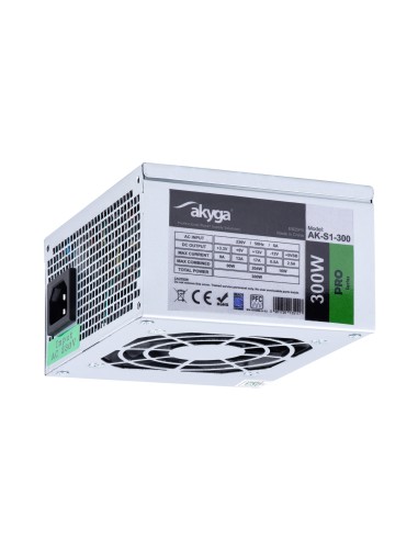 Fuente De Alimentacion Akyga Sfx 300w Ak-s1-300 P4 2x Sata 2x Molex Pfc Fan 8cm