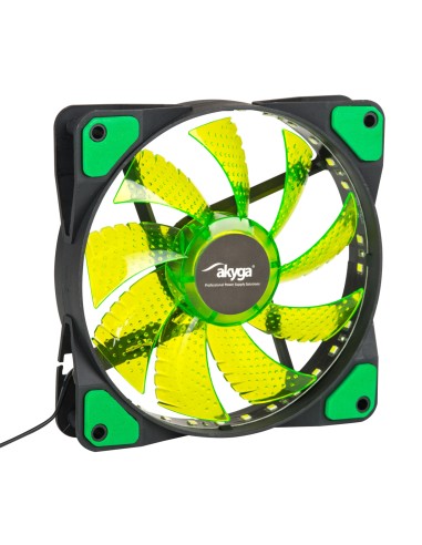 Ventilador Akyga Aw-12e-bg 120 Mm 33 Led Verde Molex