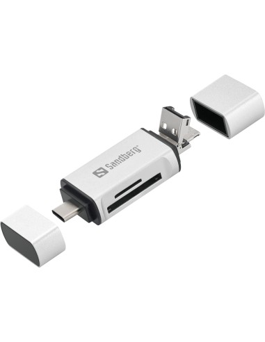 Lector De Tarjetas Externo Sandberg Card Reader Usb-c+usb+microusb