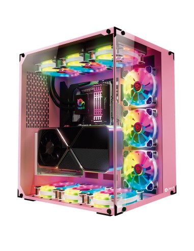 Caja Pc Talius Atx Gaming Cronos Orchid Rgb Cristal Templado Usb 3.0