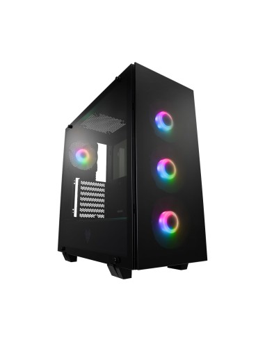 Caja Pc Fortron Midi Tower Cmt512 Negro, Ventilador Led 4 X A.rgb, Panel Lateral Transparente