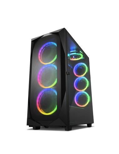 Caja Pc Sharkoon Rev300 2xusb3.0 Rgb Sin Fuente Negro