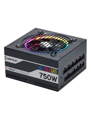 Fuente De Alimentación Unykach Full Modular Atx Atilius Rgb Black 750w