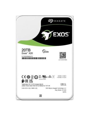 Disco Seagate Exos X20 20tb Hdd Sata 6gb/s 7200rpm 256mb Cache 3.5inch 512e/4kn