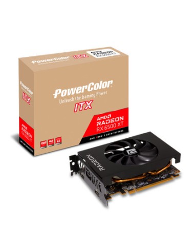 Tarjeta Grafica Powercolor Itx Amd Radeon Rx 6500 Xt 4gb Gddr6 Axrx 6500xt 4gbd6-dh