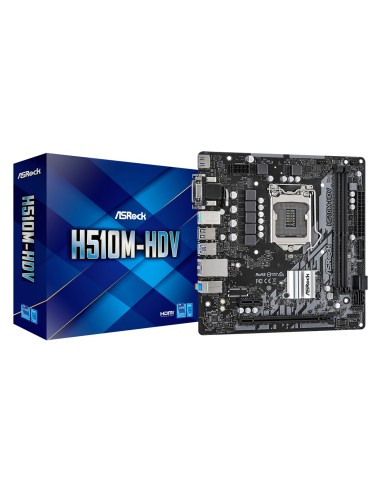 Placa Base Asrock Lga 1200 H510m-hdv M-atx, 2xddr4 3200 Usb3.2