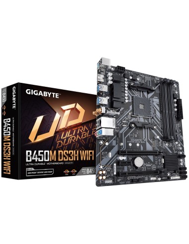 Placa Base Gigabyte B450m Ds3h Wifi Am4 Matx 4xddr4 1xhdmi, Matx