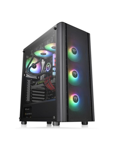 Caja Pc Atx Thermaltake V250 Tg Argb Air Negro Crist. Temp Vent 4x120mm