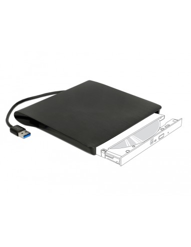 Delock Caja Externa Para Unidad Ultra Slim Sata De 5.25?, 9,5 Mm A Usb Tipo-a Macho